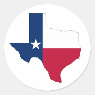 Adesivo Redondo Selos de envelopes do estado do Texas Stickers
