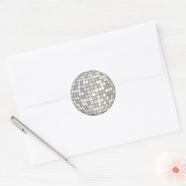 Adesivo Redondo Selos de envelopes Retro Disco Ball 70s (Envelope)