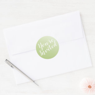 Adesivo Redondo Selos de Envelopes Verdes Elegante Sage