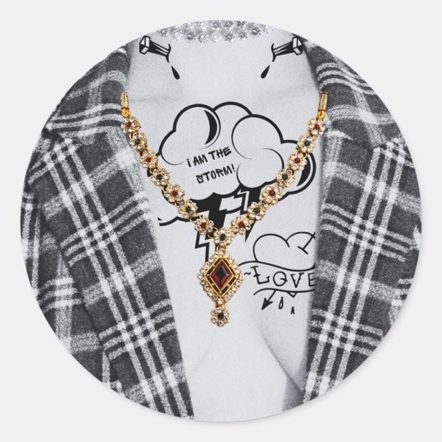 Adesivo Redondo Selos de Halloween Bad and Boojee Gothic (Frente)