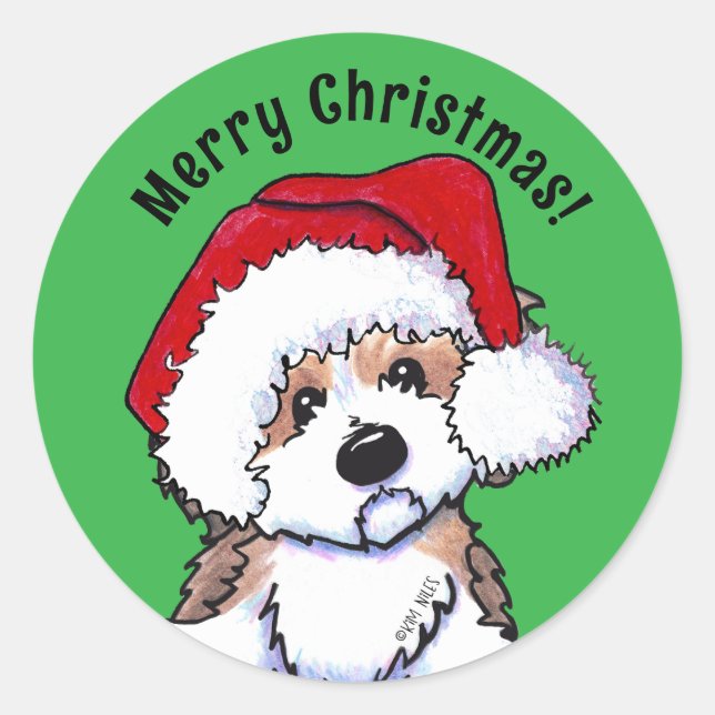 Adesivo Redondo Selos de Natal Havanese (Frente)