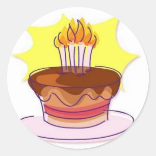 Adesivo Redondo Selos do envelope do bolo de aniversário