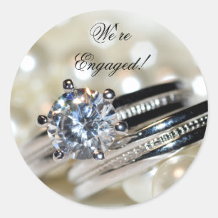 Adesivo Redondo Selos do envelope do noivado dos anéis e das