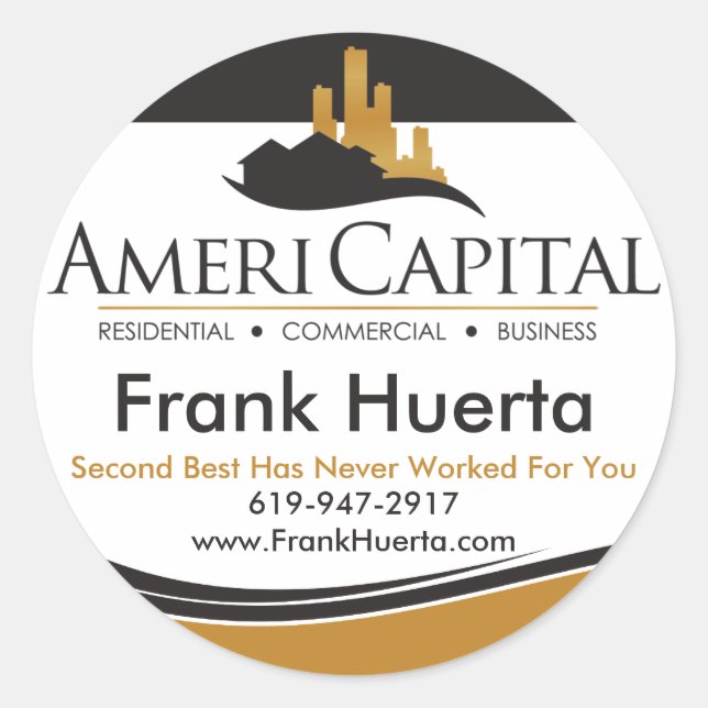 Adesivo Redondo Selos Imobiliários PERSONALIZADOS V3 (Frente)