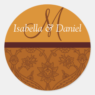 Adesivo Redondo Selos Monográficos Personalizados Do Damask Para E