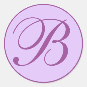 Adesivo Redondo Selos Monogrammed do envelope do roxo & da lavanda