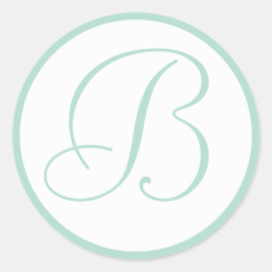 Adesivo Redondo Selos Monogrammed verdes do envelope do casamento