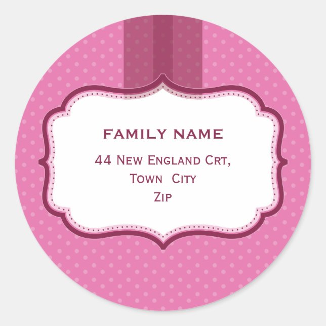 Adesivo Redondo SELOS PERSONALIZADOS DE ENDEREÇO: luster 2 (Frente)