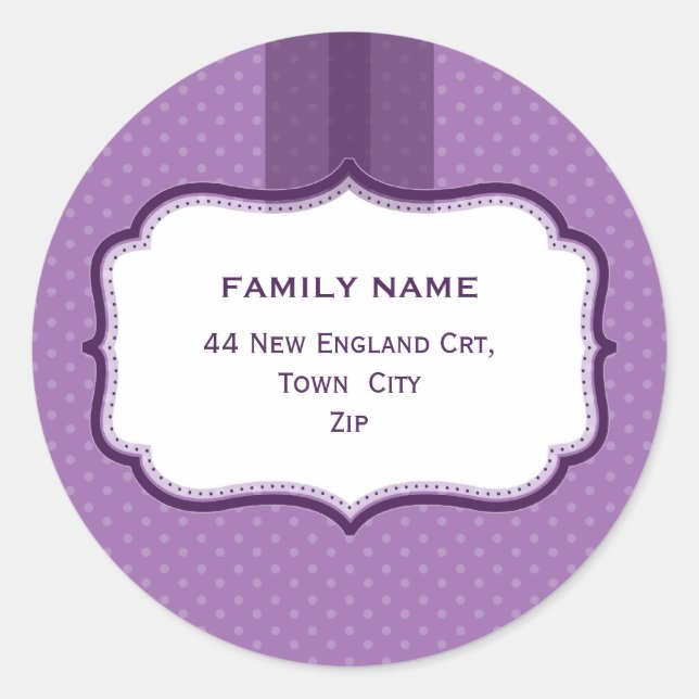 Adesivo Redondo SELOS PERSONALIZADOS DE ENDEREÇO: luster 6 (Frente)