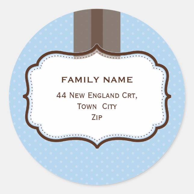 Adesivo Redondo SELOS PERSONALIZADOS DE ENDEREÇO: luster 9 (Frente)