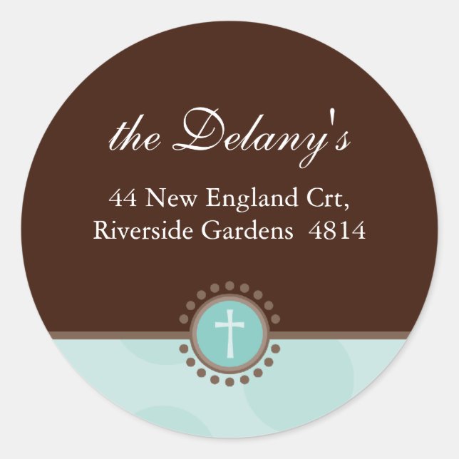 Adesivo Redondo SELOS PERSONALIZADOS DE ENDEREÇO: Polkadot 5 (Frente)