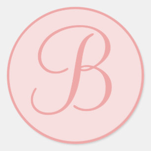 Adesivo Redondo Selos pessoais Monogrammed cor-de-rosa
