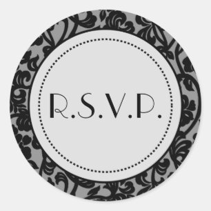 Adesivo Redondo Selos pretos & cinzentos góticos do envelope do