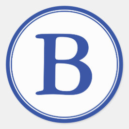 Adesivo Redondo Selos redondos de envelopes com monograma - azul e