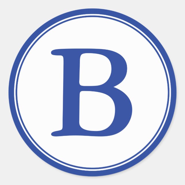 Adesivo Redondo Selos redondos de envelopes com monograma - azul e (Frente)