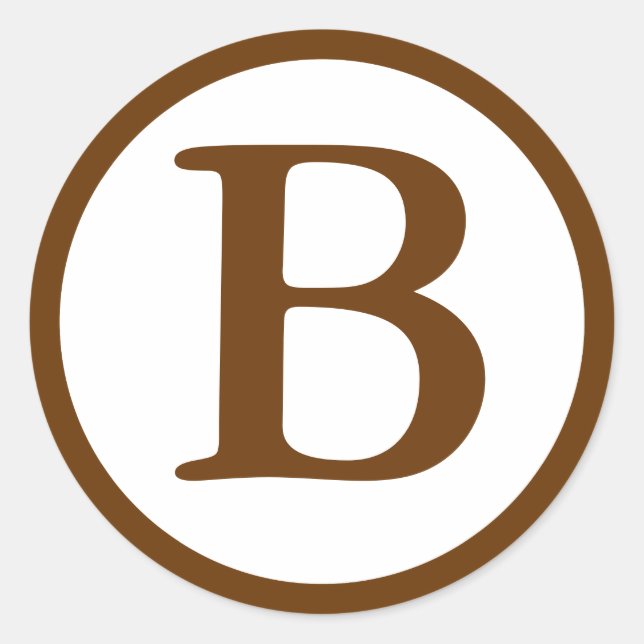 Adesivo Redondo Selos redondos de envelopes com monograma - Marrom (Frente)