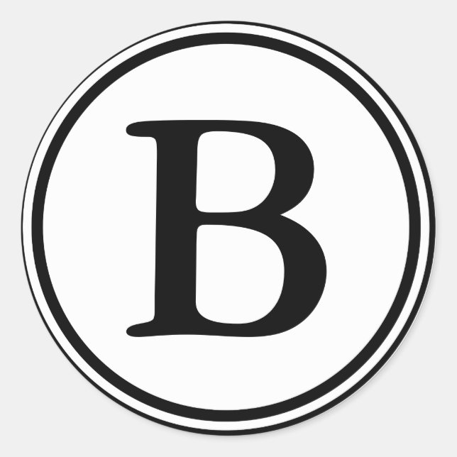 Adesivo Redondo Selos redondos de envelopes com monograma - preto  (Frente)