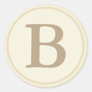 Adesivo Redondo Selos redondos do envelope com monograma - creme &