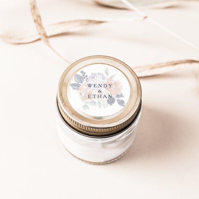 Adesivo Redondo Selos Simples De Envelope Floral De Casamento Russ (Criador carregado)