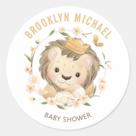 Adesivo Redondo Selva Chá de fraldas Baby Lion King