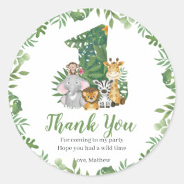 Adesivo Redondo Selva primeiro aniversario Selvagem Safari