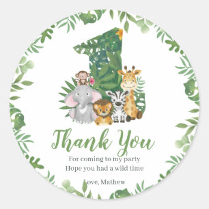 Adesivo Redondo Selva primeiro aniversario Selvagem Safari