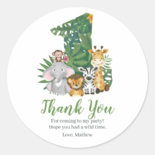 Adesivo Redondo Selva primeiro aniversario Selvagem Safari