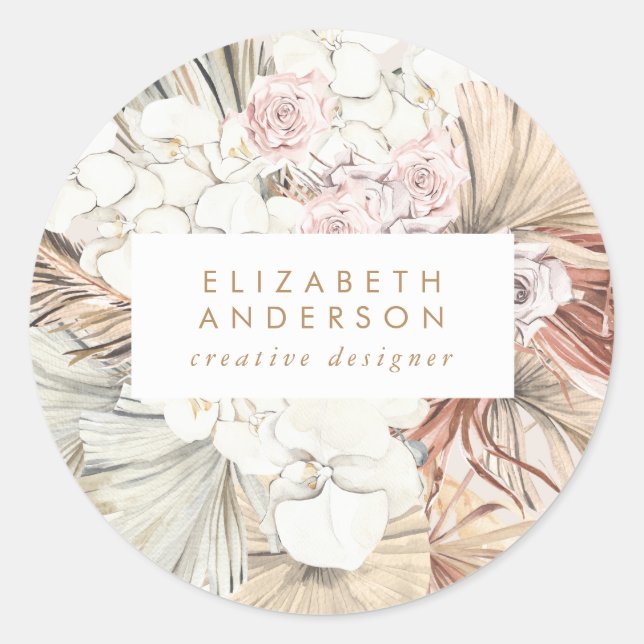 Adesivo Redondo Selva Tropical Floral de Grass (Frente)