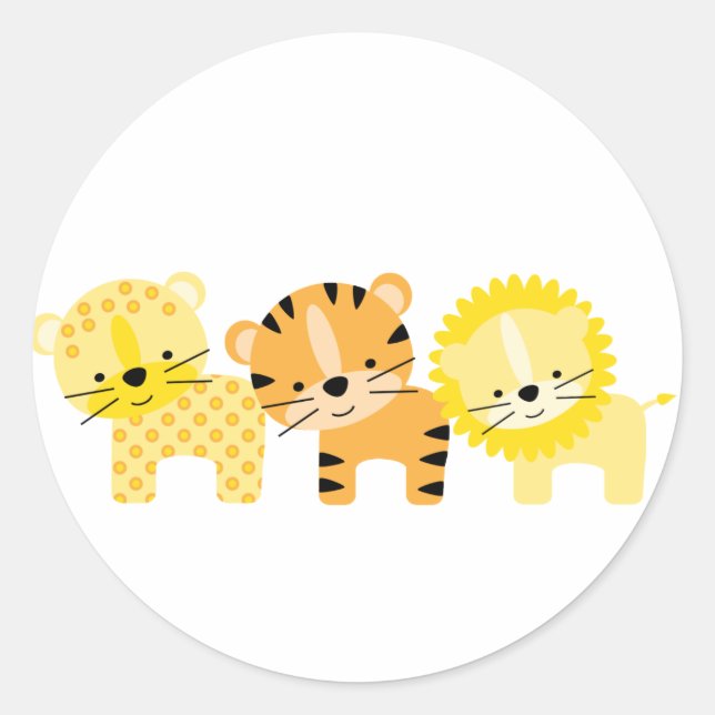 Adesivo Redondo Selvas de Envelope de Gato Selvagem (Frente)