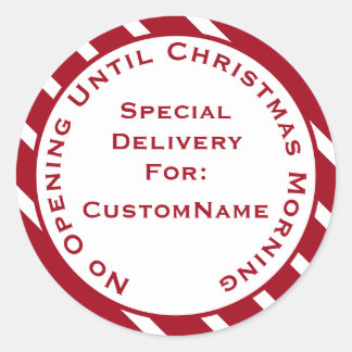 Adesivo Redondo Sem Abertura Até O Presente De Natal Da Manhã De N