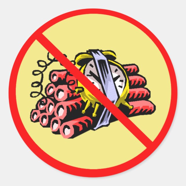 Adesivo Redondo sem bombas (Frente)