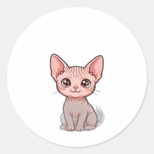 Adesivo Redondo Sem Cabelo e Sem Medo — Mãe Sphynx