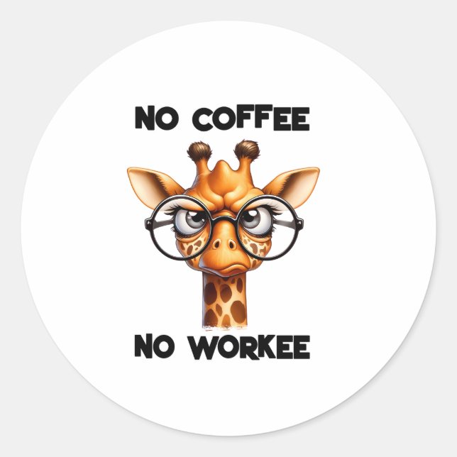 Adesivo Redondo Sem café, não funcionava engraçado dizer sem café (Frente)