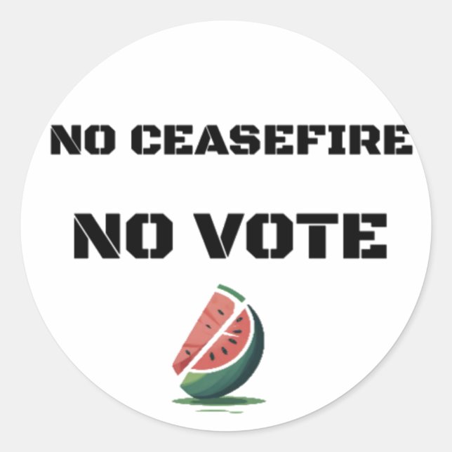ADESIVO REDONDO SEM CEASEFIRE SEM VOTO WATERMELON GRATUITA PALESTI (Frente)
