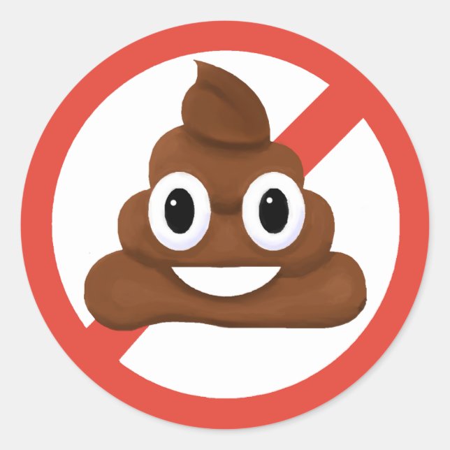 Adesivo Redondo Sem cocô (Frente)