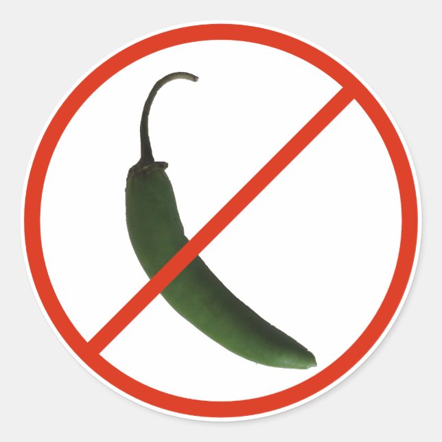 Adesivo Redondo Sem comida picante, por favor (Frente)
