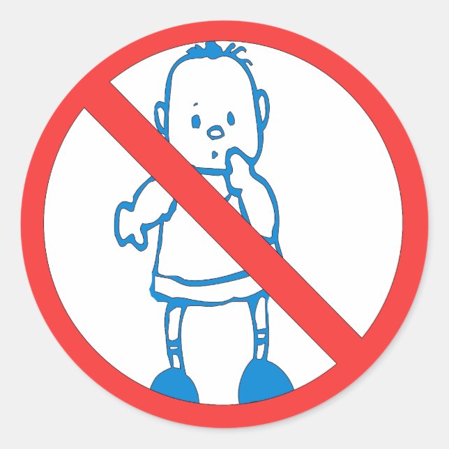 Adesivo Redondo Sem Crianças Permitidas (Frente)