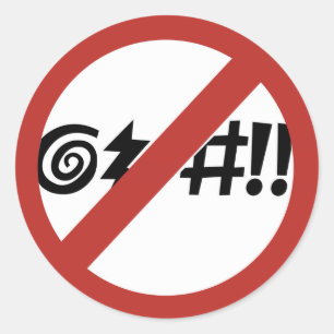 Adesivo Redondo Sem Cursing Permitido, Sign, Virginia, EUA