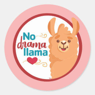 Adesivo Redondo Sem Drama Lama (Quente) Rosa