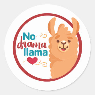 Adesivo Redondo Sem Drama Llama (Quente)