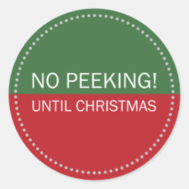 Adesivo Redondo Sem espionagem até o Natal verde e vermelho