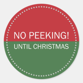 Adesivo Redondo Sem espionagem até o Natal vermelho e verde