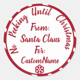 Adesivo Redondo Sem espionagem até o presente de Natal
