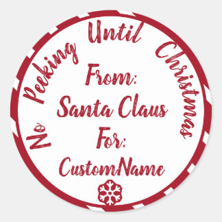 Adesivo Redondo Sem espionagem até o presente de Natal