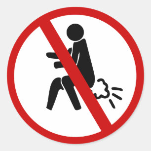 Adesivo Redondo SEM Fartura ⚠ Sinal De Banheiro Tailandês Engraçad