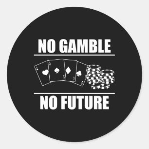 Adesivo Redondo Sem Gamble Sem Jogador De Poker Futuro