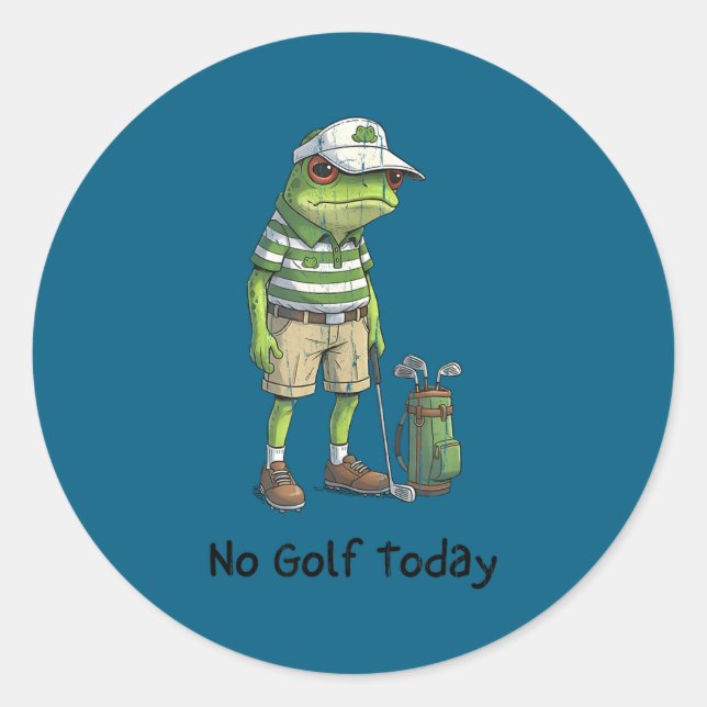 Adesivo Redondo Sem golfe hoje, golfe engraçado, jogador de golfe  (Frente)
