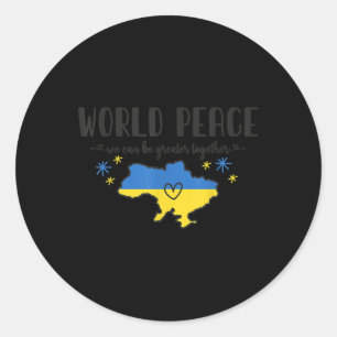 Adesivo Redondo Sem guerra de Camisa Da Paz Mundial Na Ucrânia