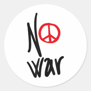 Adesivo Redondo Sem guerra - Designs Para O Movimento Pela Paz