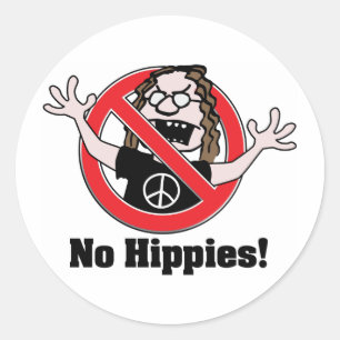 Adesivo Redondo Sem Hippies!